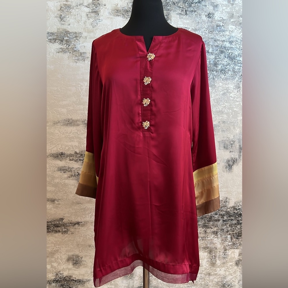 Maroon silk shirt